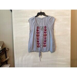 fossil women shirt S gray embroidered